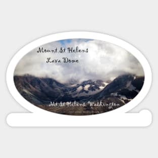 Mount St Helens lava dome, oval Sticker